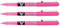 PILOT Lot de 3 Stylos roller V Ball VB5 Encre liquide Pte métal Fine Rose