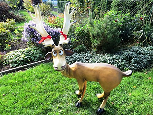 XXL LUSTIGES Rentier~Rudi stehend ca.145 cm hoch und ca. 140cm breit~ELCH in LEBENSGRÖSSE~WEIHNACHTSDEKO~GARTENDEKO~Weihnachten DEKO