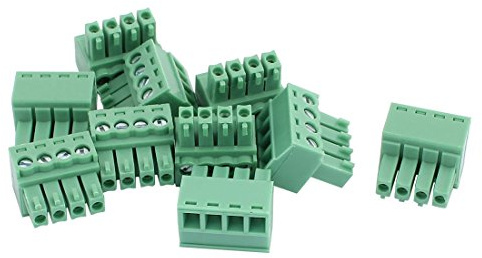 Sourcingmap 10Pcs 300V KF2EDGK 3.5mm Pitch 4-Pin PCB Screw Terminal Block Connector