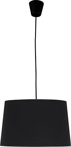Licht-Erlebnisse Hängeleuchte Schwarz Stoff Schirm E27 Bauhaus Design Schlicht Küchenlampe Pendelleuchte Esstisch Hängelampe
