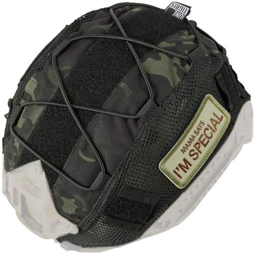 OneTigris Funda Táctica para Casco con Parche Gratuito, Cubierta de Camuflaje para Casco Ops‑Core PJ & OneTigris PJ T. M/L (sin Casco)