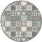 Panorama Tapis du Sol Vinyle du Sol Cuisine Salon - Différentes Tailles - (Carreaux Ciments Bleu 3 Rond 100x100 cm)