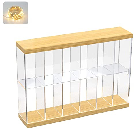 Schaukasten Vitrine Acryl Vitrine für Funko Pop, Sammlervitrine Klein mit Tür für Lego MiniFiguren, Action Figuren, Sammelfiguren, Wandvitrine für Pop Mart (37x8x24.7cm)