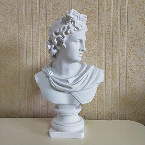 LIJUCAI Apollo Kopf Portraits Büste griechische Statue Home Decoration Harz Skulptur Skizze Praxis ästhetische Raumdekoration, Apollo