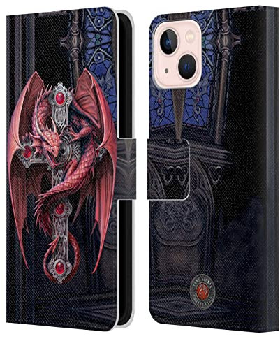 Head Case Designs Officially Licensed Anne Stokes Gothic Guardians Dragons Leather Wallet Case Compatible With Apple iPhone 13
