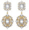 EVER FAITH Ohrclips Art Deco Vintage-Stil Party Gatsby Baumeln Chandelier Clips on Ohrringe für Damen Klar Silber-Ton (Klar Gold-Ton)