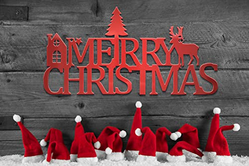 tuning-art WD02 Weihnachts-Schild | Weihnachtsdekoration | Deko Metallschild | Stahl Massiv | Innen- und Außenbereich | Rot