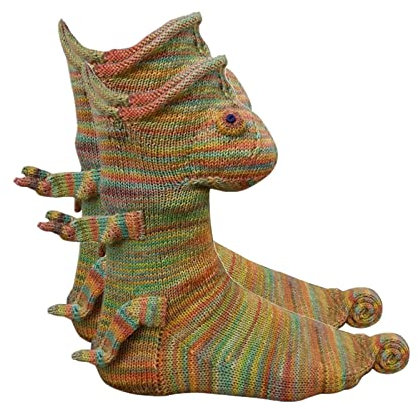 Minenany Kuschelsocken Unisex Strick Boden Socken Krokodil Gestrickte Tier Hai Krokodilform Frosch Warme Home Socken