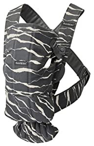 BabyBjörn Porte-bébé mini, anthracite, imprimé paysage, coton, porte-nouveau-né (3,2 à 11,3 kg), ergonomique, facile à utiliser