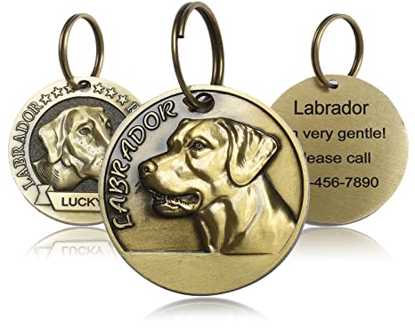 FYNIGO Hundemarke mit Gravur Personalisiert,3D-Muster für Exklusive Rassen, Personalisiertes Haustier-Namensschild,53 Rassen und 76 Farben von Katzen und Hunden,Optional Graviert auf Beiden Seiten