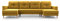 Wohnlandschaft Ecksofa U Form mit Schlaffunktion Eckcouch mit Bettkasten Sofa XXL Couch Polsterecke mit Kissen und Holz Beine U-Sofa - 300x142x90 cm - Carl U (Gelb)