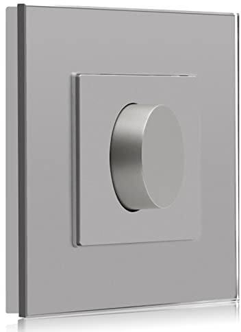 BSEED Interruttore Dimmer, Dimmer Rotante da Incasso da 500W, Interruttore Dimmer a LED adatto per Lampade a Incandescenza Dimmerabili e Lampade a LED Grigio