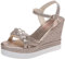 Ecoodisk Sandalias de Cuña para Mujer, Calzado de Verano, Plataforma Con Hebilla, Sin Cordones, Tejido de Puntera Abierta, Casual, Dorado, Talla 37