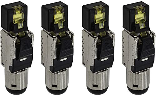 Lumonic 4X Clavija de Red RJ45 Clavija metálica sin Herramientas | con Descarga de tracción y contactos Dorados I Enchufe de crimpado para Cable LAN de Red CAT6 CAT7 CAT8.1