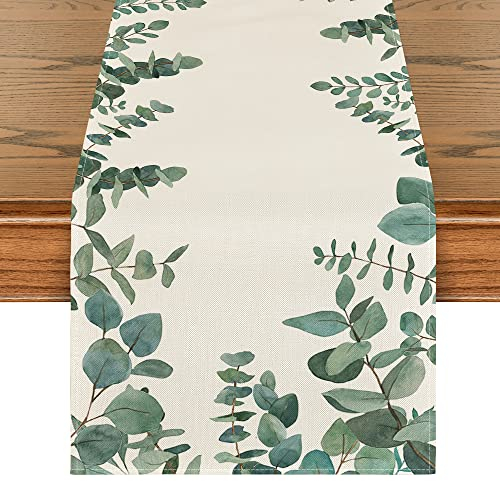 Artoid Mode Eukalyptus Sommer Tischläufer, Küche Esstisch Dekoration für drinnen und draußen Urlaub Party Wohnzimmer Dekor 40 x 300 cm