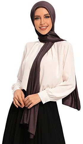 Txmout Hijab Schals für Damen, hochwertiger Jersey, Hijab, Hijab für Damen, muslimische Baumwolle, Hijab, Schokolade, 70 inch