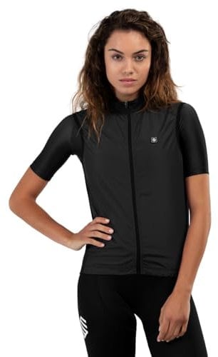 SIROKO - Gilet Vélo Coupe-vent pour Femme V1-W Blaast - XS - Noir