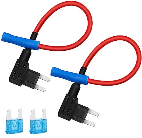 JatilEr Juego de 2 grifos de fusibles, fusibles que añaden un adaptador de circuito, portafusibles de doble ranura con fusible de coche para coche, camión, barco