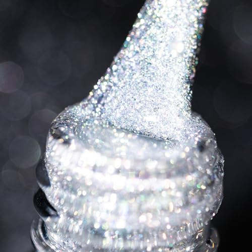 BURANO Reflective Gel Nagellack, UV-Nagellack 7.3ml Reflective Diamond Nail Glitter Gel Polish, Sparkly Sommer Herbst Farbe Gel Polish Holografische Glitter Glänzende Gel Polish (JL1)