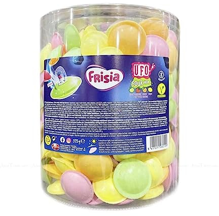 Sweets Sherbet Flying Saucers Sour Mix Retro Sweets New UFOs 375g Vegetarians