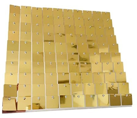 24 pezzi Sfondo luccicante Feste Fotografia Matrimonio Decorazione domestica Pannelli da parete con paillettes Fondale in oro rosa-Oro chiaro a specchio-S