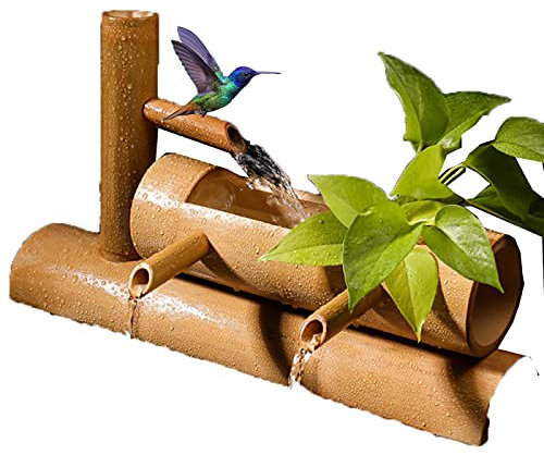 WaterPump Bamboo Water Fountain With Water Pump WaterSpout Indoor Outdoor Flowing Zen Garden,40cm (90cm) Decoration
