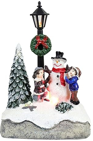 JAWSEU Beleuchtetes Weihnachtsdorf, LED Winterlandschaft Deko Haus Mini Weihnachtsdorf Weihnachtsszene Dekoration Weihnachten Weihnachtsdorf Zubehör für weihnachtliche Heimdekorationen