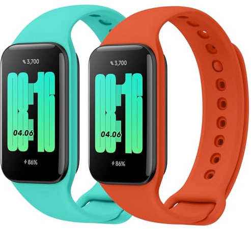 Vancle 2 Stück Armband für Xiaomi Redmi Band 2 / Xiaomi Mi Smart Band 8 Active, Silikon Armbänder Wasserdichtes Sport Ersatzarmband für Mi Smart Band 8 Active/Redmi Smart Band 2 Uhrenarmband