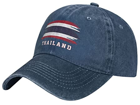 501 Damen Herren Baseballmütze Thailand-Flagge Thailändisch Baseball Kappen Reine Farbe Distressed Basecap Verstellbar Outdoor Hut Für Angeln Sport Reisen