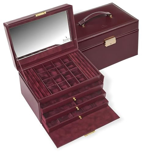 SACHER Schmuckkasten Lena acuro/bordeaux (Leder)