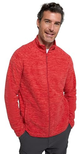 Mountain Warehouse Snowdon Mens Full Zip Fleece - Midlayer Pullover, Breathable Jacket, Soft Outerwear, Smooth Fleece Top - For Spring Summer, Travelling Red XL