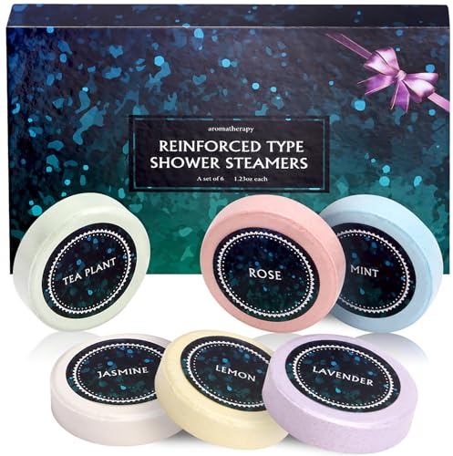 RoseFlower Bombes de Douche,Vapeurs de Douche Aromathérapie Avec Lavande/Rose/Thé/Jasmin/Citron/Menthe, pour Spa à Domicile, Cadeau d'anniversaire pour Femmes et Hommes