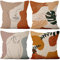 Uiiooazy Kissenbezug Abstrakt Gesichter, Kissenbezüge Boho Terracotta Grün Palmenblätter Quadratisch Kissenhülle Samt Zierkissenbezug für Sofa Couch Schlafzimmer Wohnzimmer Auto, 4er Set, 40Bx40Hcm