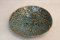 Seifenschale aus Keramik in Muschelform, Türkis, rund Durchmesser 11 cm
