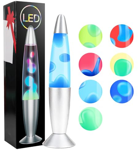 Besight LED Lavalampe 34cm mit 7 Farbe Wechselnde, Lavalampen für Kinder und Erwachsene, Entspannende Stimmung Nachtlicht für Haus Schlafzimmer Büro, Geschenk für Valentinstag Geburtstag