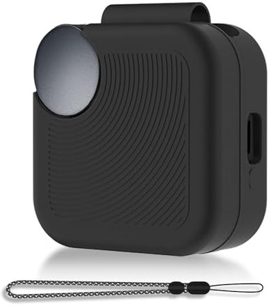 MOWYEOK Silikon Hülle kompatibel mit CMF Buds, Tragbare Kratz und stoßfeste Silikonhülle, Front LED sichtbar, für CMF Buds Gehäusezubehör, mit Schlüsselband - Schwarz