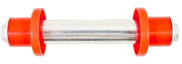 HSI Achse für Schubkarrenrad 20 x 100 mm aus verzinktem Stahl und Kunststoff, Rot - Schubkarrenrad Achse mit 2 x Distanzhülsen