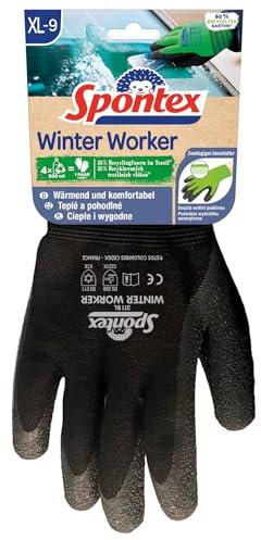 Spontex Winter Worker Arbeitshandschuh, für grobe Arbeiten bei Kälte, aus recycelten PET-Flaschen, Größe XL, 1 Paar, Farbe nicht frei wählbar