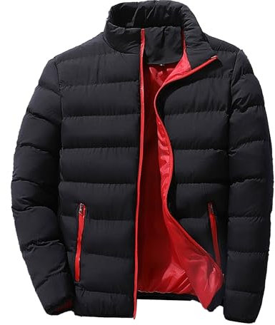ZDJSWJ Veste légère en duvet pour homme Veste imperméable hiver Pochette zippée en duvet coupe-vent (Noir 1,5TG)