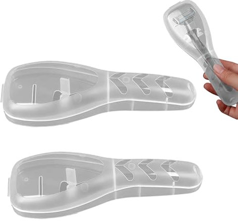 2PCS of Razor Travel Case Plastic Razor Case Transparent Safety Razor Case Portable Razor Holder Container Travel Razor Case Razor Protector Case for Outdoor Camping Travel