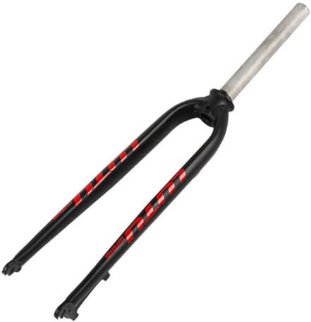 26 27,5 29Zoll Mountainbikes Gabel 28,6mm Gerades Rohr Aluminiumlegierung Fahrrad Starre Gabel Scheibenbremse Fahrräder Vordergabel 9*100mm Schnellspanner Hartgabel QR(Black red,STRAIGHT_29IN)