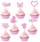 12Pcs Happy Mother's Day Cupcake Toppers Glitter Mum's Day Love Mum Cake Topper Happy Mother's Day Theme Party Cake Decorations Supplies