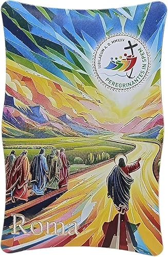 OVUNQUE PROTEGGIMI Quadretto in Legno Giubileo 2025 - Souvenir Roma 7x11 cm, Peregrinantes in Spem (Pellegrini)