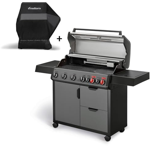 Enders Gasgrill Hyde 6 SIKR Turbo, schwarz, inkl. Wetterschutzhülle