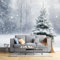 JEDTAKCT Papier Peint Panoramique 3D Forêt De Noël 350X256Cm Paysage De Neige Nature Tapisserie Papier Peint Pour Chambre Salon Chambre Décoration Murale Papier Peint Mural