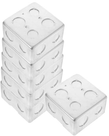HOMSFOU 6pcs Box Floor Insert Bottom Box Floor Outlet Installation Kit Electrical Boxes Socket Base Floor Cover Electrical Outlet Boxes Square Floor Socket Silver