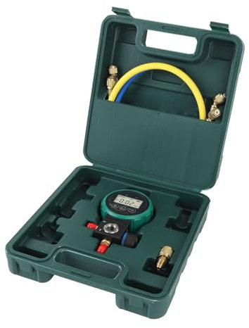 Coolant Pressure, HVAC Digital Manifold Meter 5 Units Low High Pump with, Air Conditioning Tester for Vacuum Refilling, Refrigerant Kit R134a Machine
