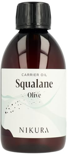 Nikura Squalane Olive Oil (Refined) - 250ml | for Skin, Hair, Body, Face | Moisturising Carrier Oil | Vegan & UK Made | BPA Free