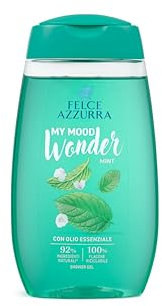 Felce Azzurra - Docciaschiuma MY Mood Wonder Mint, Gel Detergente Idratante Menta per Pelle Morbida, Doccia Schiuma Delicato con Oli Essenziali, 92% Ingredienti Naturali, Gel Doccia Riciclabile 250 ml