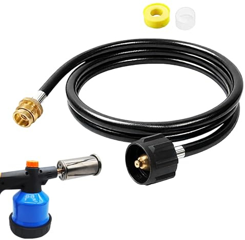 JIEBWCHA Adaptateur De Tuyau À Propane | Tuyau à Gaz pour Barbecue Propane - Adaptateurs Et Raccords 1.8m pour Grils Portables Brûleurs Chauffage Poêle Camping Torche Chauffante Patio